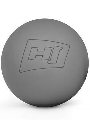 Массажный мяч силиконовый 63 мм hs-s063mb grey для расслабления и восстановления мышц для самомассажа и домашнего использования