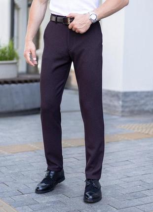 Чоловічі класичні стильні штани бордові pobedov 100% v23 фото