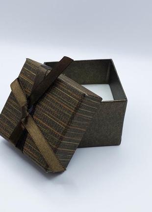 Коробочка для украшений под кольцо,кулон или серьги квадратная шоколад1 фото
