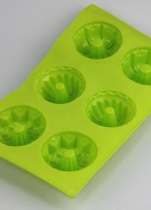 Силіконова форма для випікання кексів з втулкою на 6 шт асорті діаметр 6.5 см (29х16.5 см)3 фото