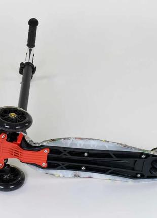 Триколісний самокат дитячий для хлопчика maxi best scooter 779-1386 чорний, колеса pu зі світлом4 фото