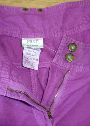 Льняные широкие штаны карго с карманами "next" 48-50 р7 фото