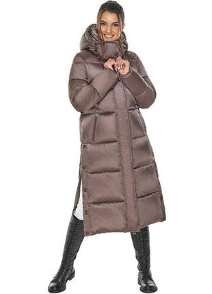 Куртка зимняя женская тёплая цвет сепия модель 53570