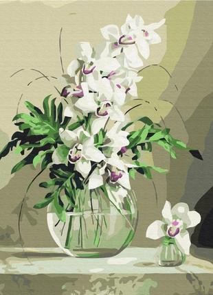 Картина за номерами орхідеї у вазі1 фото