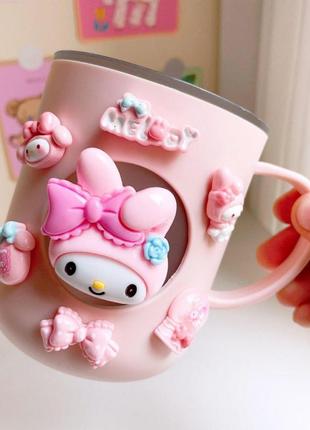 Куроми чашка kuromi  кружка куруми розовая для детей