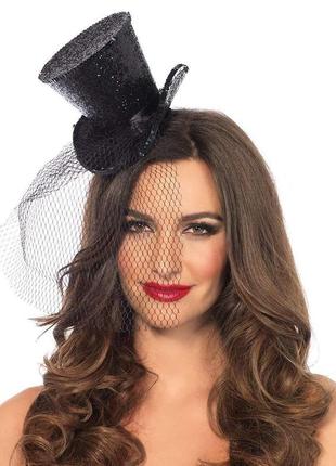 Мини-цилиндр женский mini glitter top hat от leg avenue