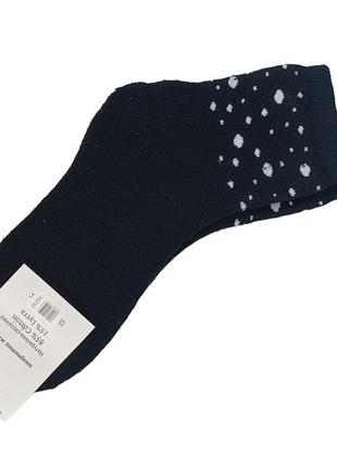 Женские высокие махровые носки, размер 23-25 (36-40), коллекция "капли зимние", цвет черный5 фото
