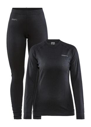 Комплект термобілизни craft core dry baselayer set woman black розмір xs