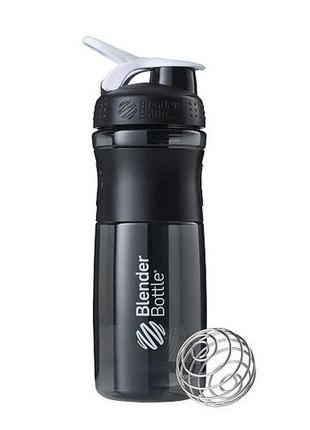 Спортивная бутылка-шейкер blenderbottle sportmixer 28oz/820ml black/white (original) лучшая цена с быстрой