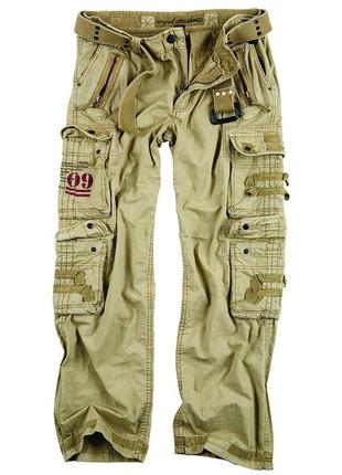 Штани чоловічі surplus royal traveler trousers royal sahar пісочні прямі штани карго (l)