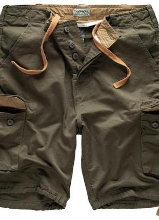 Мужские шорты surplus vintage shorts oliv оливковые хлопковые повседневные шорты карго сурплюс