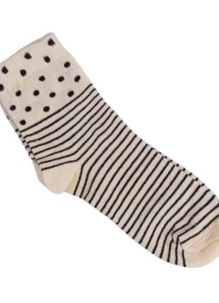Шкарпетки жіночі середні демісезонні в розмірі 23-25 (36-40 взуття), стрейчеві, з бежевим малюнком4 фото