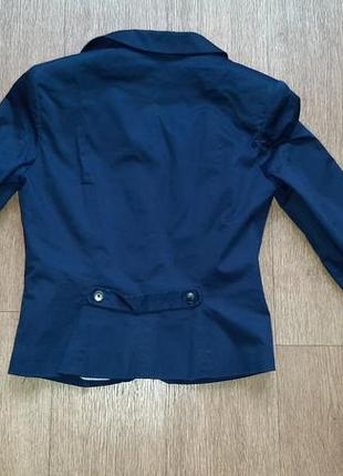 Пиджак синий приталенный коттоновый3 фото