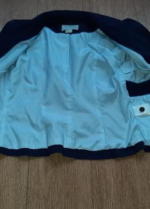 Пиджак синий приталенный коттоновый4 фото