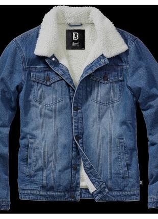 Куртка джинсова з хутром brandit sherpa denim синій (m)