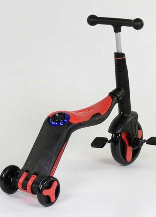 Дитячий самокат 3в1 jt 28288 best scooter, самокат-велобіг-велосипед, світло, 8 мелодій7 фото