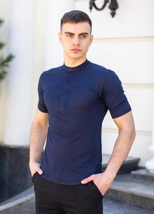 Мужская рубашка c коротким рукавом темно-синяя pobedov vpered2 фото