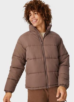 Стеганая куртка, размер xs, цвет коричневый