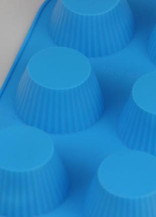 Силіконова форма для випічки кексів на 6 шт діаметр 6 см (26х16.5 см)7 фото