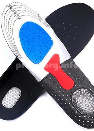 Ортопедические стельки для обуви с антишоковой защитой пятки 40-46 размер 25-30 см цвет чёрный9 фото