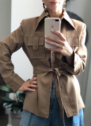 Идеальный винтажный бежевый жакет / пиджак в стиле карго4 фото