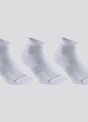 Середні шкарпетки 500 для тенісу, 3 пари - білі - eu43/46 ua43/46