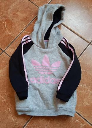 Фирменное худи на флисе adidas.
