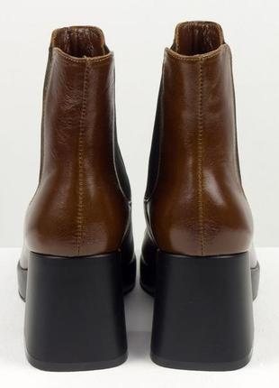 Кожаные ботинки челси на каблуке,36-40,цвет на выбор9 фото