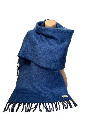 Синий шарф - шаль из мохера и шерсти glenroy