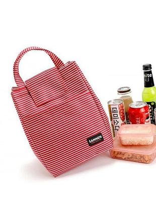 Термосумка для ланчей sanne. красная полоска