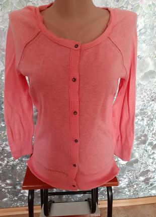 Кофта american eagle outfitters трикотаж шерстяная коралловая пуговицы