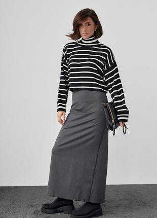 Длинная юбка-карандаш с высоким разрезом - темно-серый цвет, m (есть размеры)8 фото