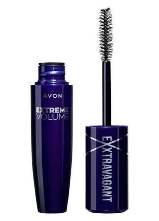 Тушь для ресниц avon «экстремальный объем», коричнево-черная, 9.5 мл