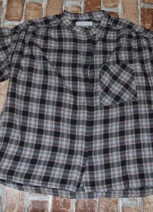 Стильная блузка  рубашка клетка девочке 10 лет zara оверсайз