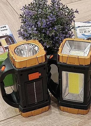 Ручной аккумуляторный фонарь на солнечной батарее gl-2289 25 w с солнечной панелью usb smartstore