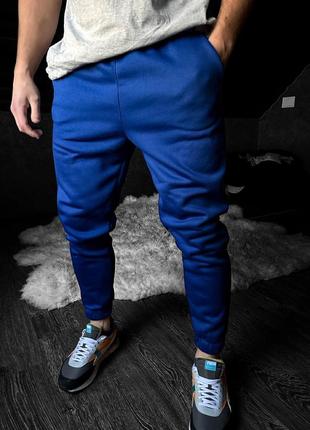 Спортивные штаны утепленные синие1 фото