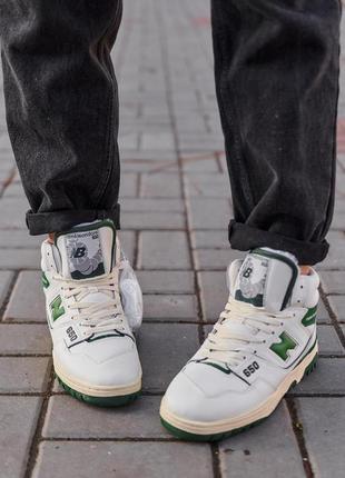 New balance 650 high white green fur9 фото