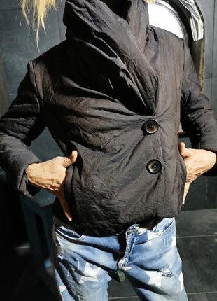 Италия. куртка одеяло на запах с металлом esisto пуховик на запах синтепоне евро зима зимняя демисезонная пуффер4 фото