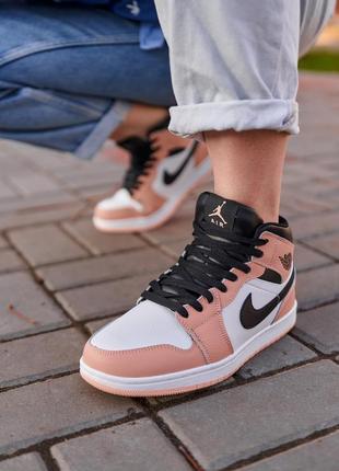 Nike air jordan 1 retro mid peach fur 1 899 грн.1 фото