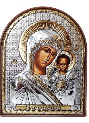 Греческая икона silver axion божья мать казанская ep-004pag/p ep3 9x11 см