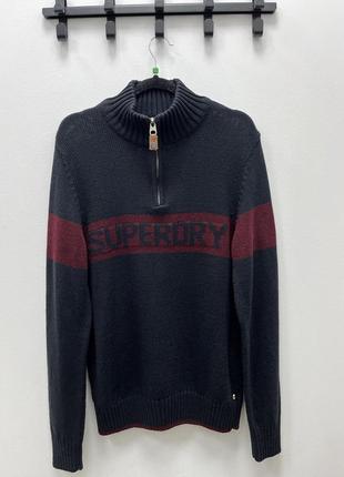 Светр чоловічий , світшот, джемпер superdry синього кольору, розмір l1 фото