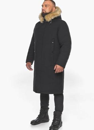Куртка городская мужская зимняя чёрная модель 580135 фото