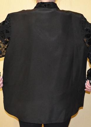 Блузка рубашка черная с бархатом7 фото