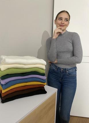 Гольф водолазка в рубчик2 фото