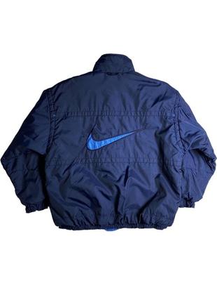 Вінтажна nike двостороння куртка big logo, біг свуш