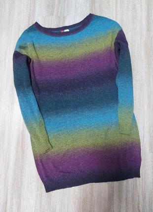 Крутой разноцветный свитер-туника h&amp;m!! размер xs-s..