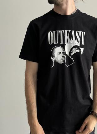 Outkast rap merch tee tshirt y2k официальный мерч реп черная свободная футболка оригинал с принтом новая уникальная