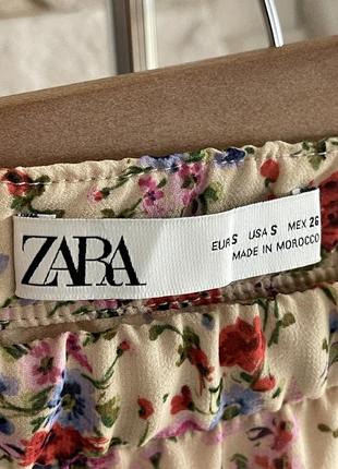 Женская цветочная шифоновая юбка миди zara5 фото