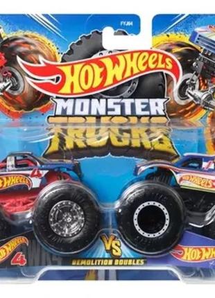 Набір машинок hot wheels monster trucks hot wheels 4 vs hot wheels 1 (fyj64/hnx29)