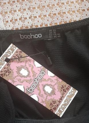 Стильна чорна майка на запах з поясом boohoo5 фото